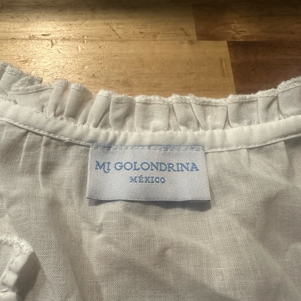 Mi Golondrina | Embroidered Top|White w/ Pink Flower| NWOT - Picture 3 of 7